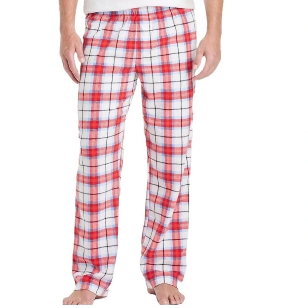 Wondershop Microfleece Plaid Christmas Pajama Lounge Pants Red White Blue Black